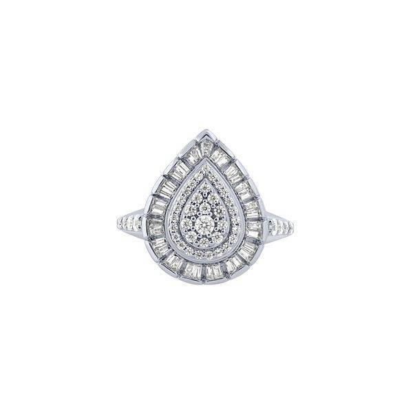 10K WHITE GOLD 0.75 CTW Diamond PEAR ENGAGEMENT RING