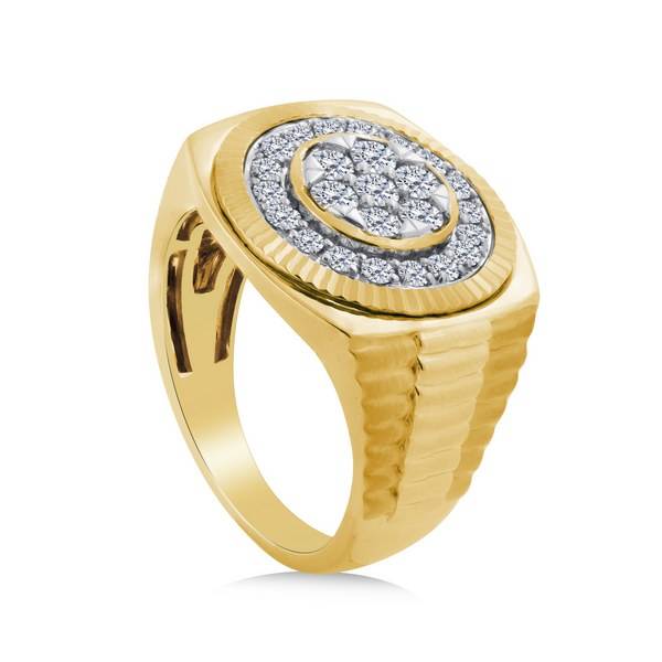 14k yellow Gold 1.00 ctw Diamond men's Ring