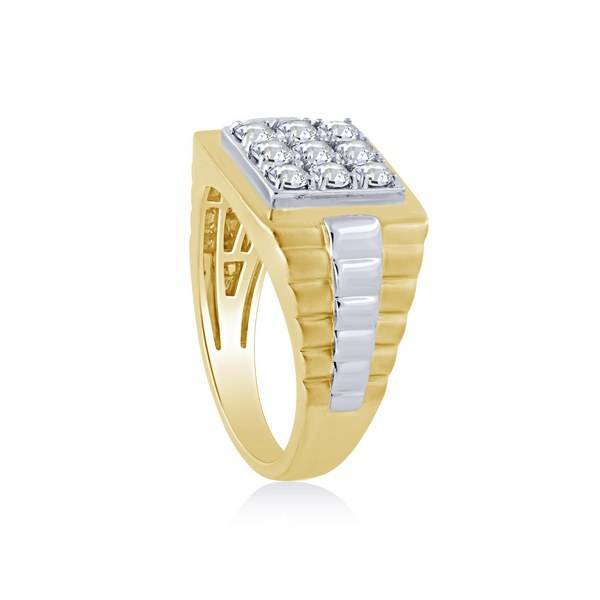 Gents 14k Yellow Gold Approx. 3/4ctw H/SI1 Princess Cut Diamond Ring (Size  8) - American Jewelry