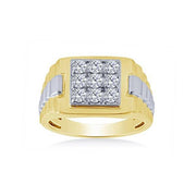 14k two tone 1.00 ctw Diamond men's Ring