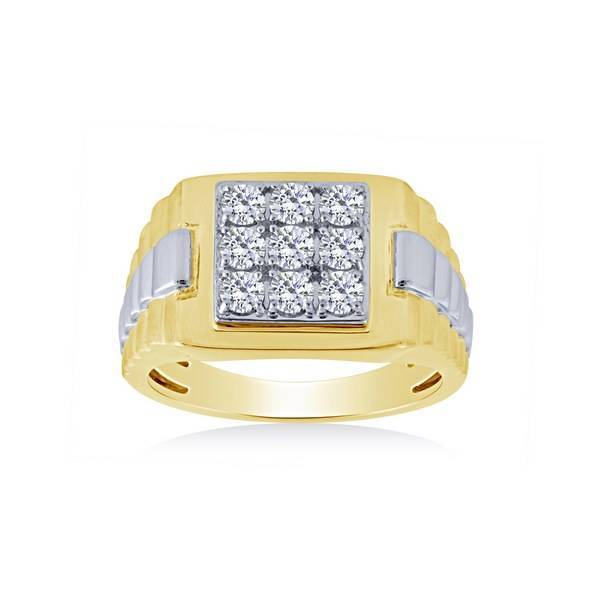 14k two tone 1.00 ctw Diamond men's Ring