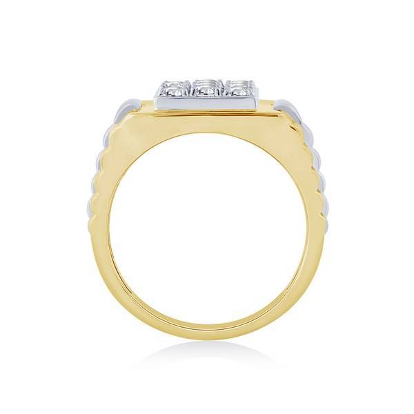 14k two tone 1.00 ctw Diamond men's Ring