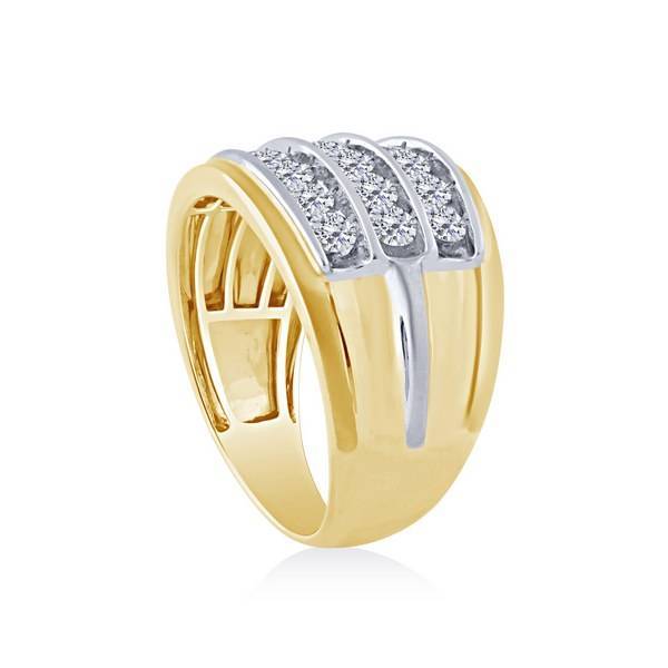 14K Yellow Gold 1.50 ctw Diamond Men'S Ring