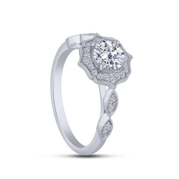 14K WHITE GOLD 1.00 CTW Diamond ROUND Bridal Set