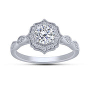 14K WHITE GOLD 1.00 CTW Diamond ROUND Bridal Set