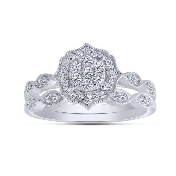 14K WHITE GOLD 0.38 CTW Diamond Composite Bridal Set