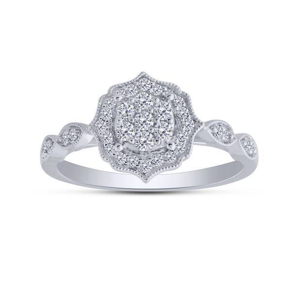 14K WHITE GOLD 0.38 CTW Diamond Composite Bridal Set