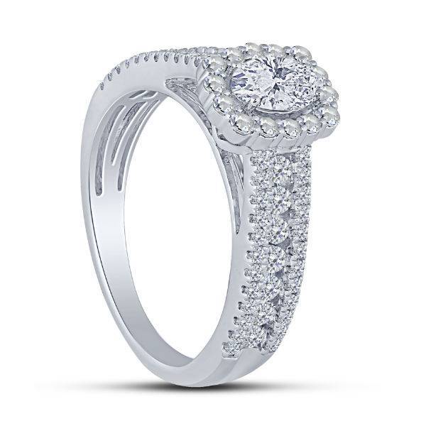 14K WHITE GOLD 1.50 CTW Diamond oVAL Bridal Set