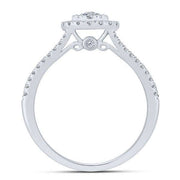 14K White Gold 0.50 CTW DIAMOND Round Halo ENAGAGEMENT Ring
