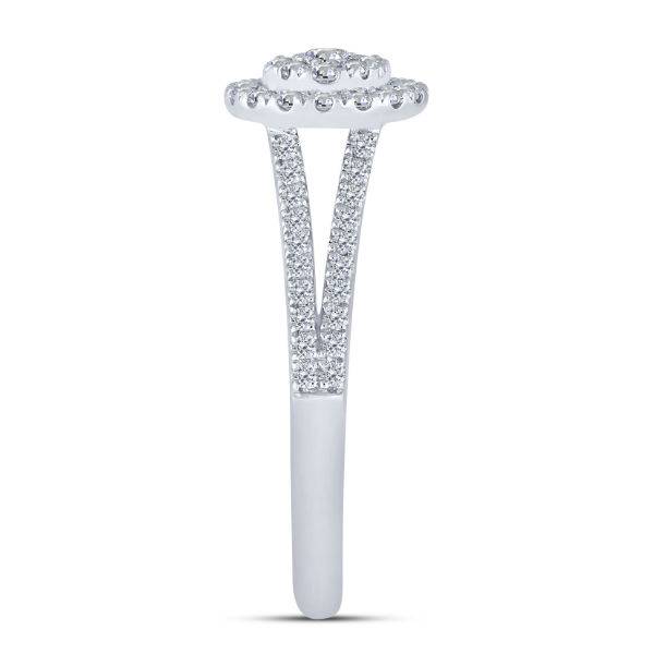 14K White Gold 0.50 CTW DIAMOND Round Halo ENAGAGEMENT Ring