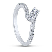 14K White Gold 0.63 CTW DIAMOND 2 stone Fashion Ring