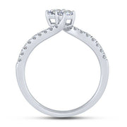 14K White Gold 0.63 CTW DIAMOND 2 stone Fashion Ring
