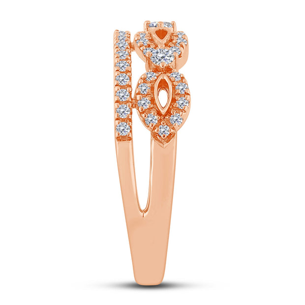 10K Rose gold 0.39 Ctw Criss Cross Band