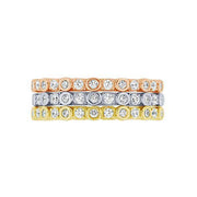 14k Tri Color 0.50 ctw Diamond Stackable Anniversary Band