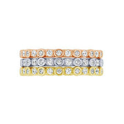 14k Tri Color 0.50 ctw Diamond Stackable Anniversary Band