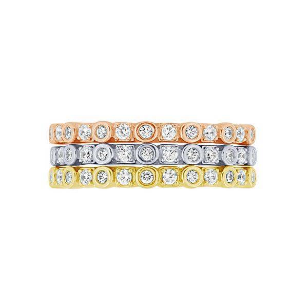 14k Tri Color 0.50 ctw Diamond Stackable Anniversary Band