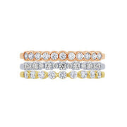 14k Tri Color 0.75 ctw Stackable Anniversary Band