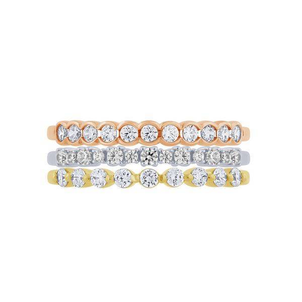14k Tri Color 0.75 ctw Stackable Anniversary Band