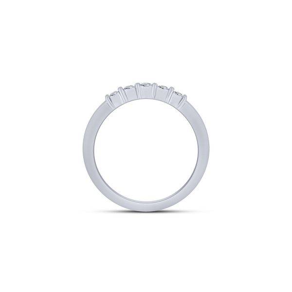 10K White Gold 5 Stone Diamond Ladies Anniversary Band