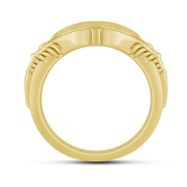 14k yellow gold religious men's ring