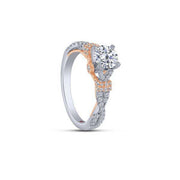 14K TWO TONE 1.39 CTW Diamond Engagement Ring