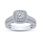 14K White Gold 1.00 CTW Diamond Engagement Ring