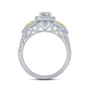 14k white gold 1.00 ctw Diamond vintage Engagement Ring