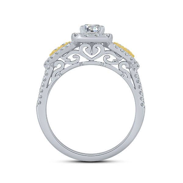 14k white gold 1.00 ctw Diamond vintage Engagement Ring
