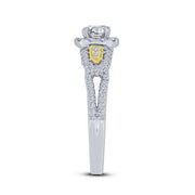 14k white gold 1.00 ctw Diamond vintage Engagement Ring