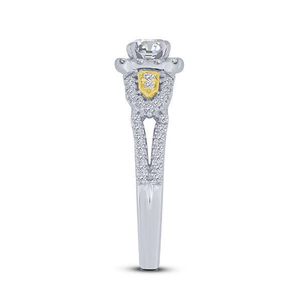 14k white gold 1.00 ctw Diamond vintage Engagement Ring
