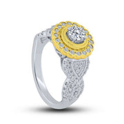 14k white gold 1.00 ctw Diamond vintage Engagement Ring