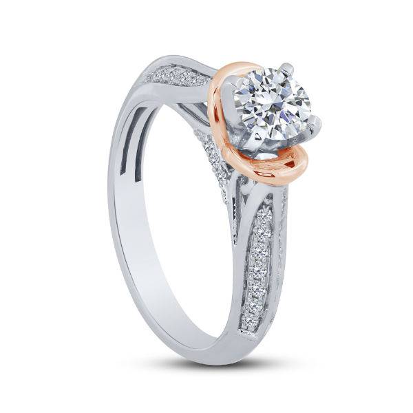 14K Two Tone 1.00 CTW DIAMOND Solitaire Engagement Ring