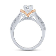 14K Two Tone 1.00 CTW DIAMOND Solitaire Engagement Ring