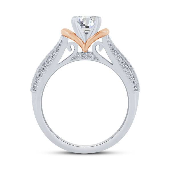 14K Two Tone 1.00 CTW DIAMOND Solitaire Engagement Ring