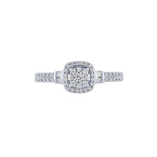 10K WHITE GOLD 0.25 CTW Cushion Diamond Promise Ring