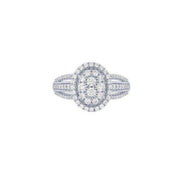 10K WHITE GOLD 1.00 CTW Oval SHAPED Diamond ENGAGEMENT Ring