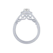 14K WHITE GOLD 1.01 CTW Diamond Halo Bridal Set