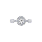 14K WHITE GOLD 1.01 CTW Diamond Halo Bridal Set