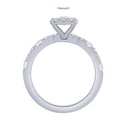 14k white gold 0.75 ctw Diamond Round Halo Engagement Ring