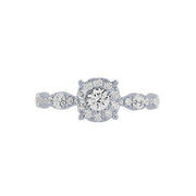 14k white gold 0.75 ctw Diamond Round Halo Engagement Ring