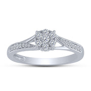 SILVER 0.25 CTW Diamond Promise Ring
