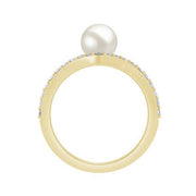10K Yellow Gold 0.25 CTW Pearl Fashion Ring
