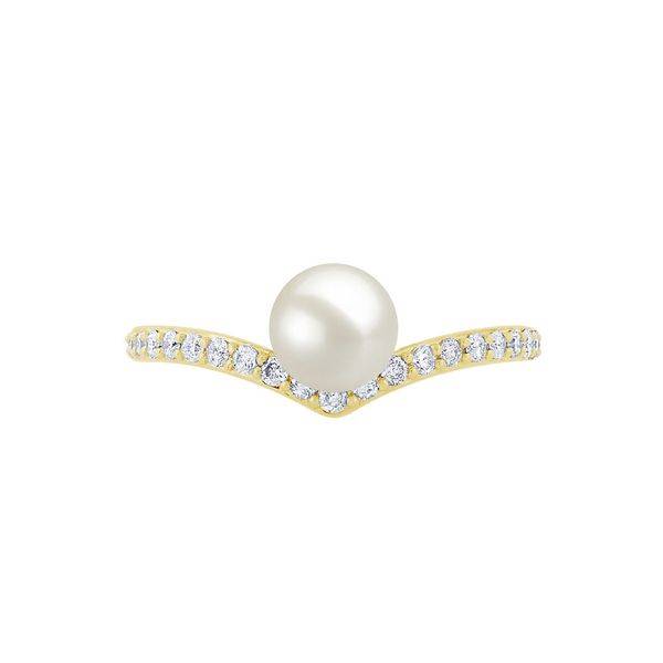 10K Yellow Gold 0.25 CTW Pearl Fashion Ring