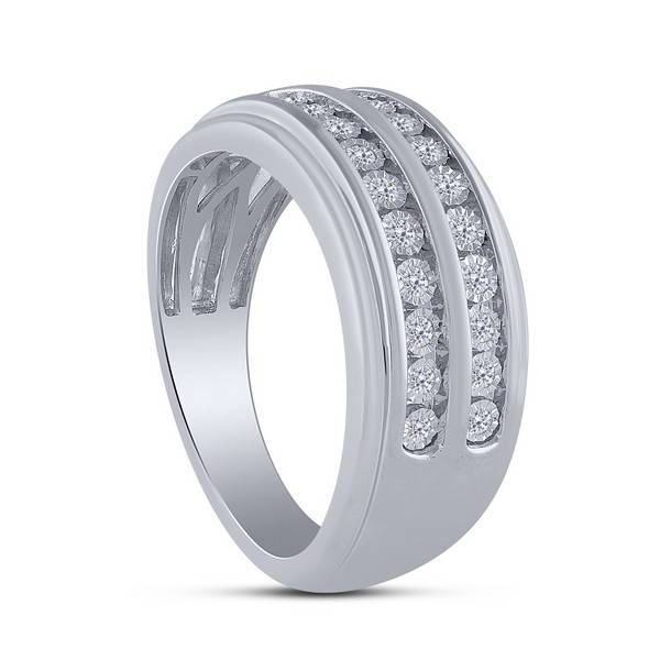10K White Gold 0.25 ctw Diamond Men'S Band