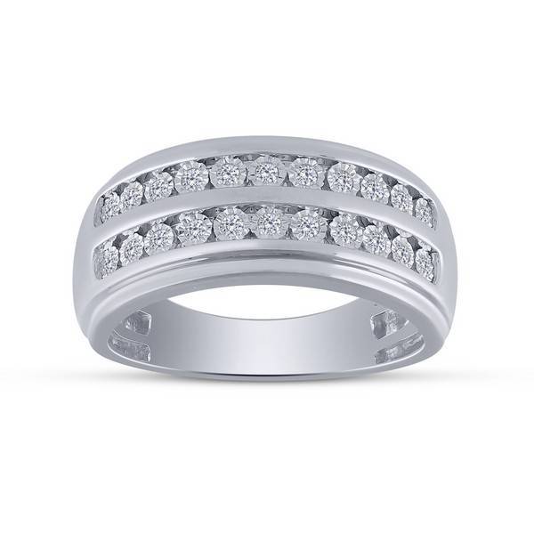 10k white gold 0.25 ctw Diamond Men's Band