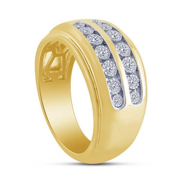 10K White Gold 0.33 ctw Diamond Men'S Band