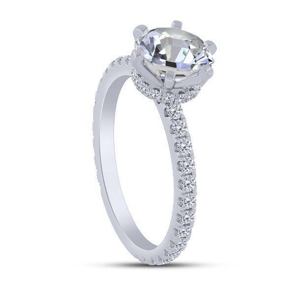 14K White Gold 0.50 ctw Diamond Semi-Mount Engagement Ring
