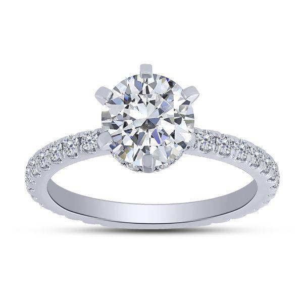 14K White Gold 0.50 CTW DIAMOND semi-mount ENGAGEMENT Ring