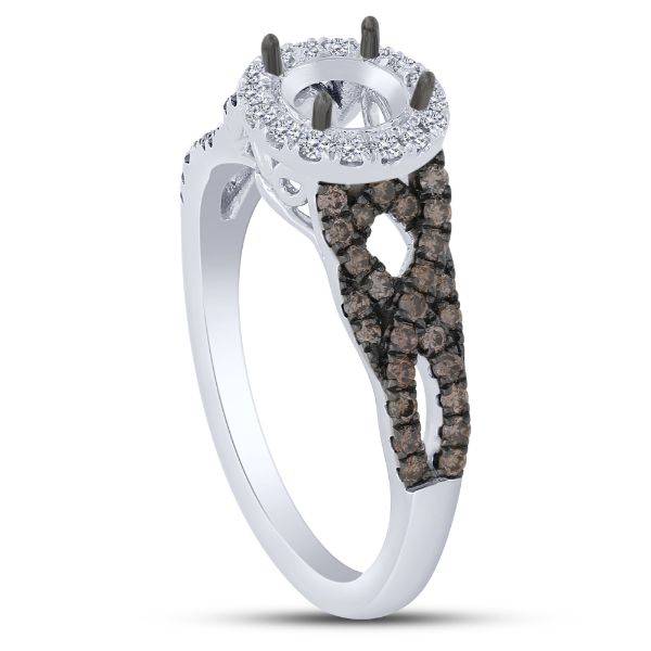 14K White Gold 1.50 ctw Diamond Semi Mount