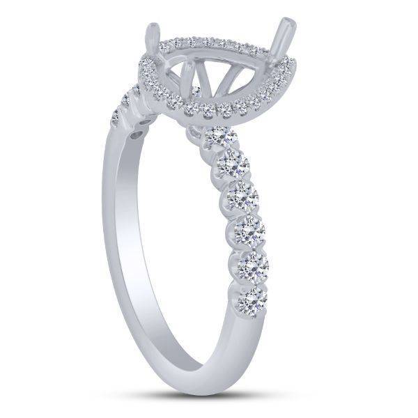 14K White Gold 1.25 ctw Pear Diamond Semi Mount
